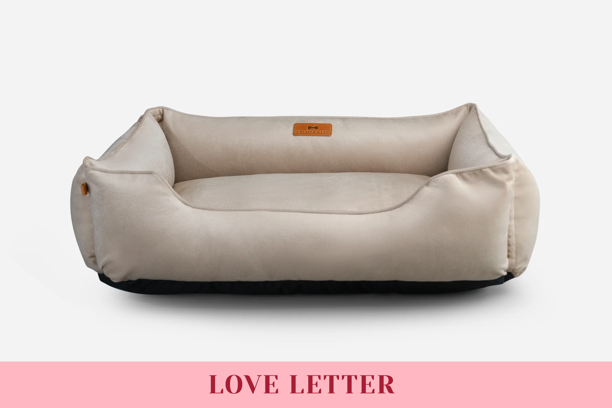 Chester & Lee | Classic Velvet Sleeper Dog Bed Beige