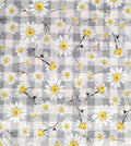 Gray Check with Daisies Bandana