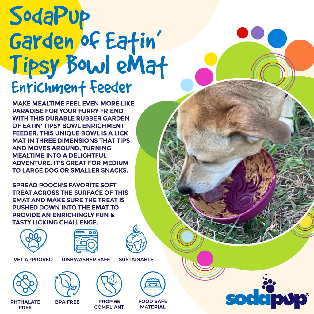 Garden of Eatin' Tipsy Bowl - Wobble Lick Mat for Dogs | USA Made