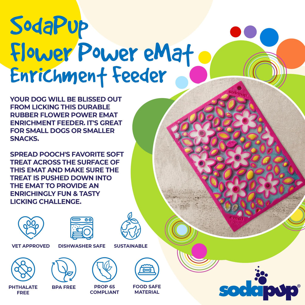 Flower Power emat - Enrichment Lick Mat for Dogs | Flower Design | USA Made