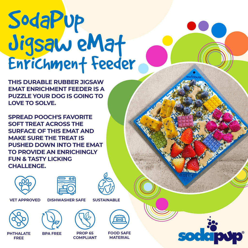 Jigsaw Puzzle eMat - Enrichment Lick Mat for Dogs | eMat Enrichment Toy for Anxiety Relief | USA Made