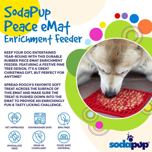 "Peace" Christmas Tree emat - Enrichment Lick Mat for Dogs | Christmas Tree design | SodaPup