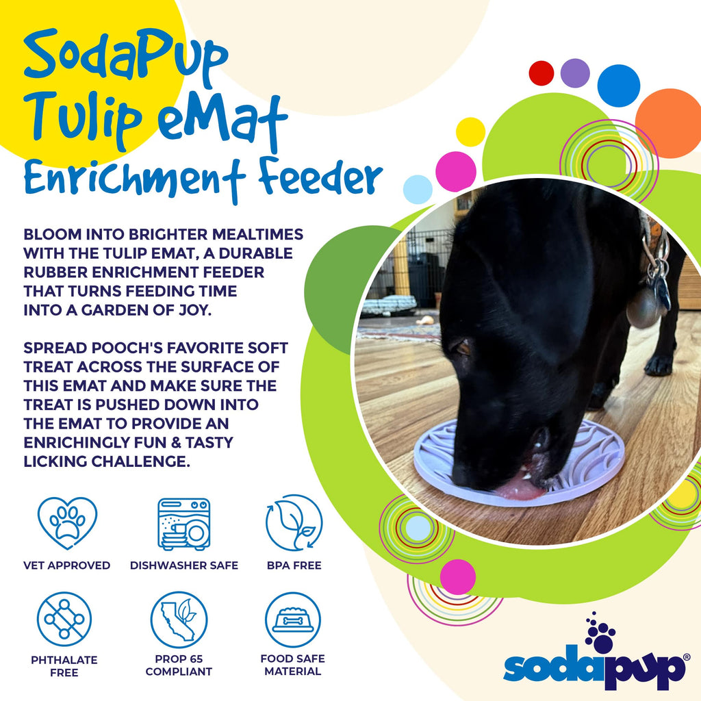 Tulip Design eMat - Enrichment Lick Mat For Dogs - With Suction Cups | USA Made
