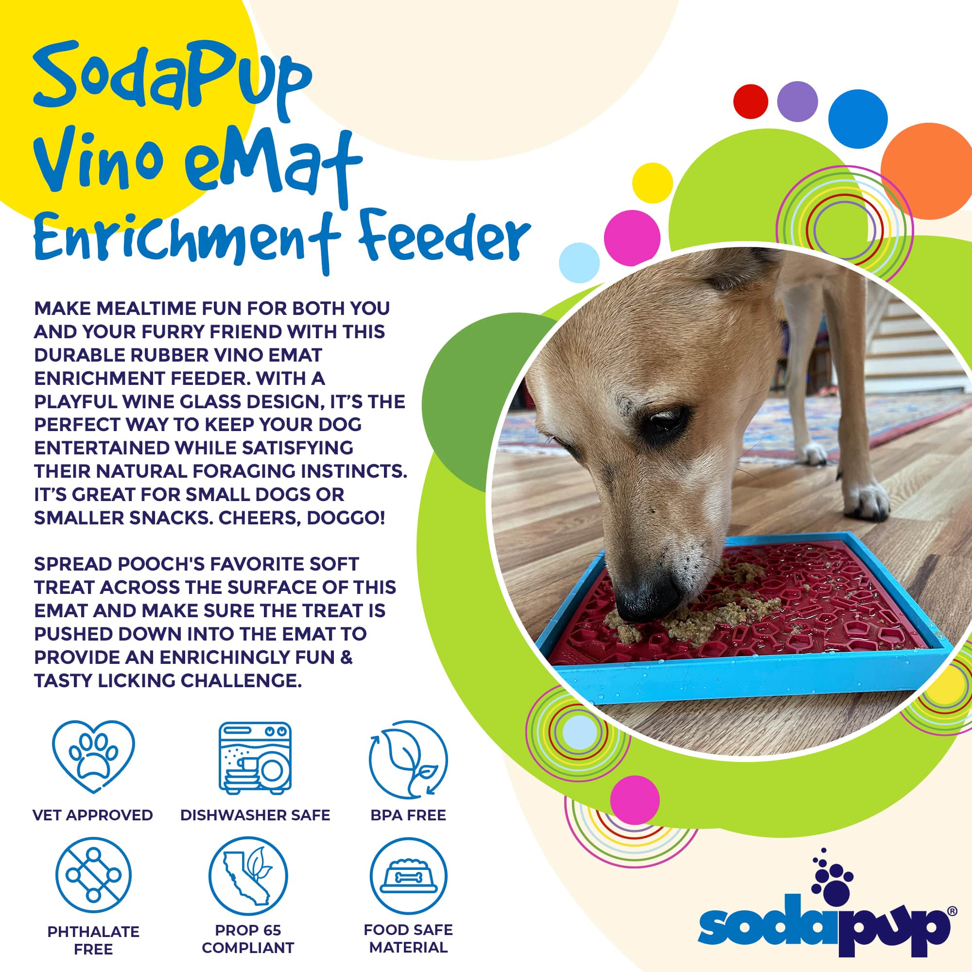 Vino Dog eMat - Enrichment Lick Mat For Dogs | Wine-Inspired Design| SodaPup