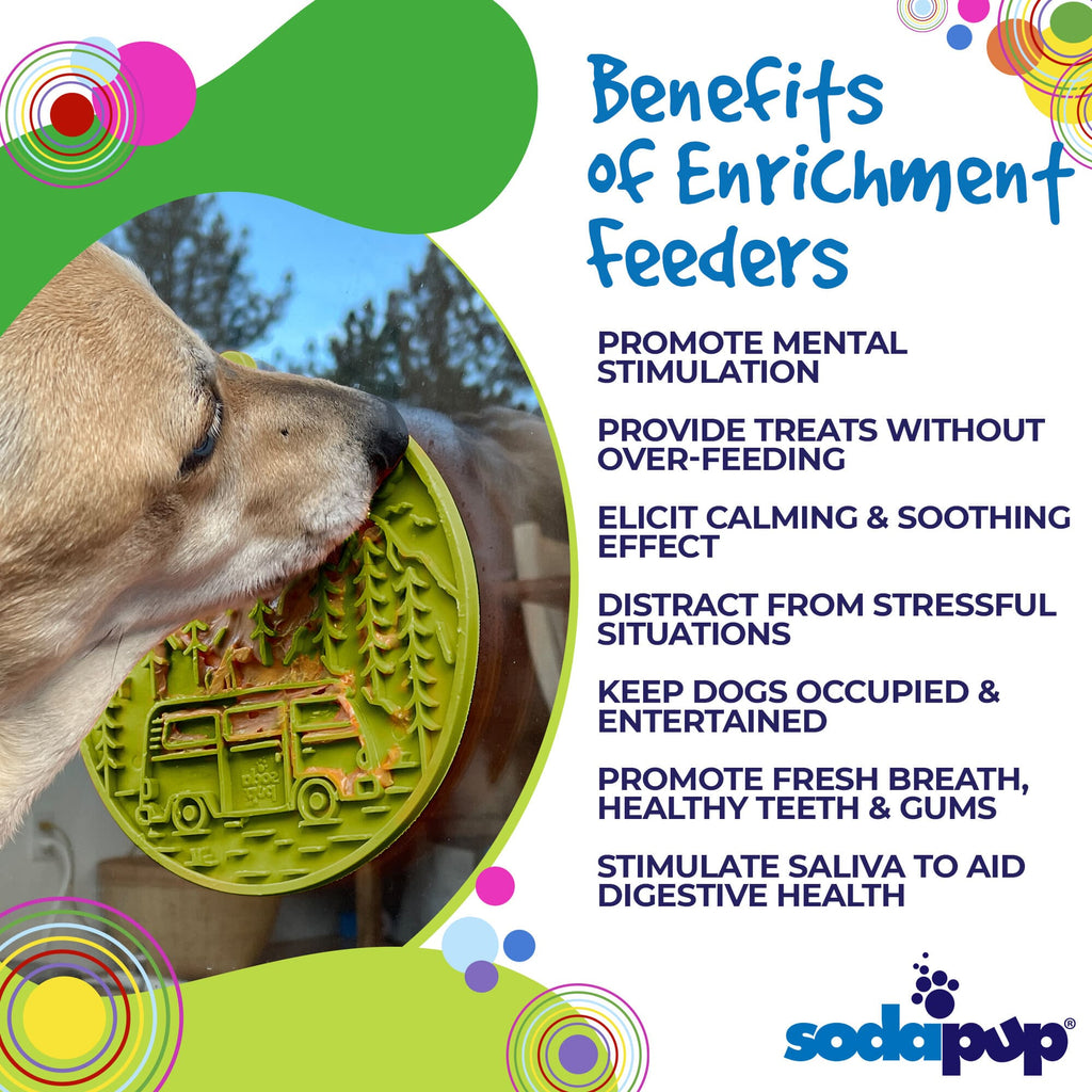Camp eMat - Enrichment Lick Mat For Dogs - with Suction Cups | Retro Van Design | USA Made
