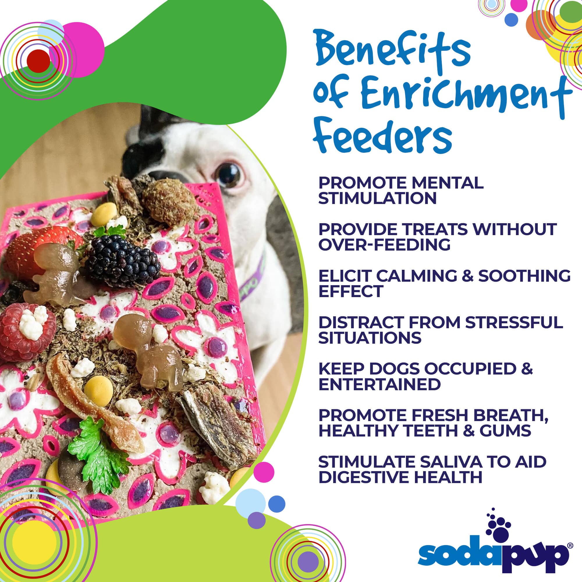 Flower Power emat - Enrichment Lick Mat for Dogs | Flower Design | USA Made