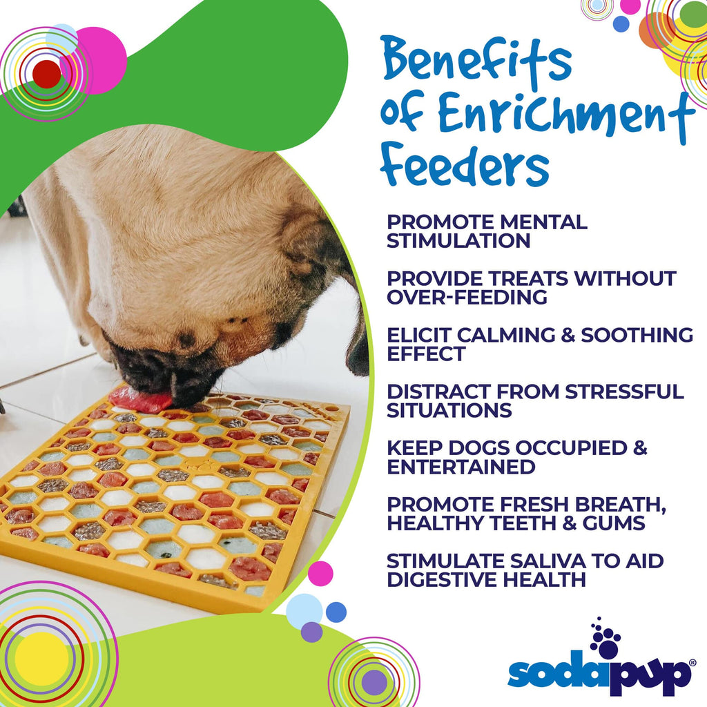 Honeycomb eMat - Enrichment Lick Mat for Dogs | eMat Enrichment Toy for Anxiety Relief | SodaPup