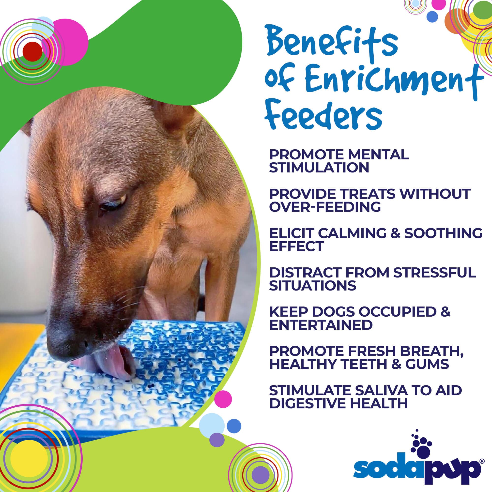 Jigsaw Puzzle eMat - Enrichment Lick Mat for Dogs | eMat Enrichment Toy for Anxiety Relief | USA Made