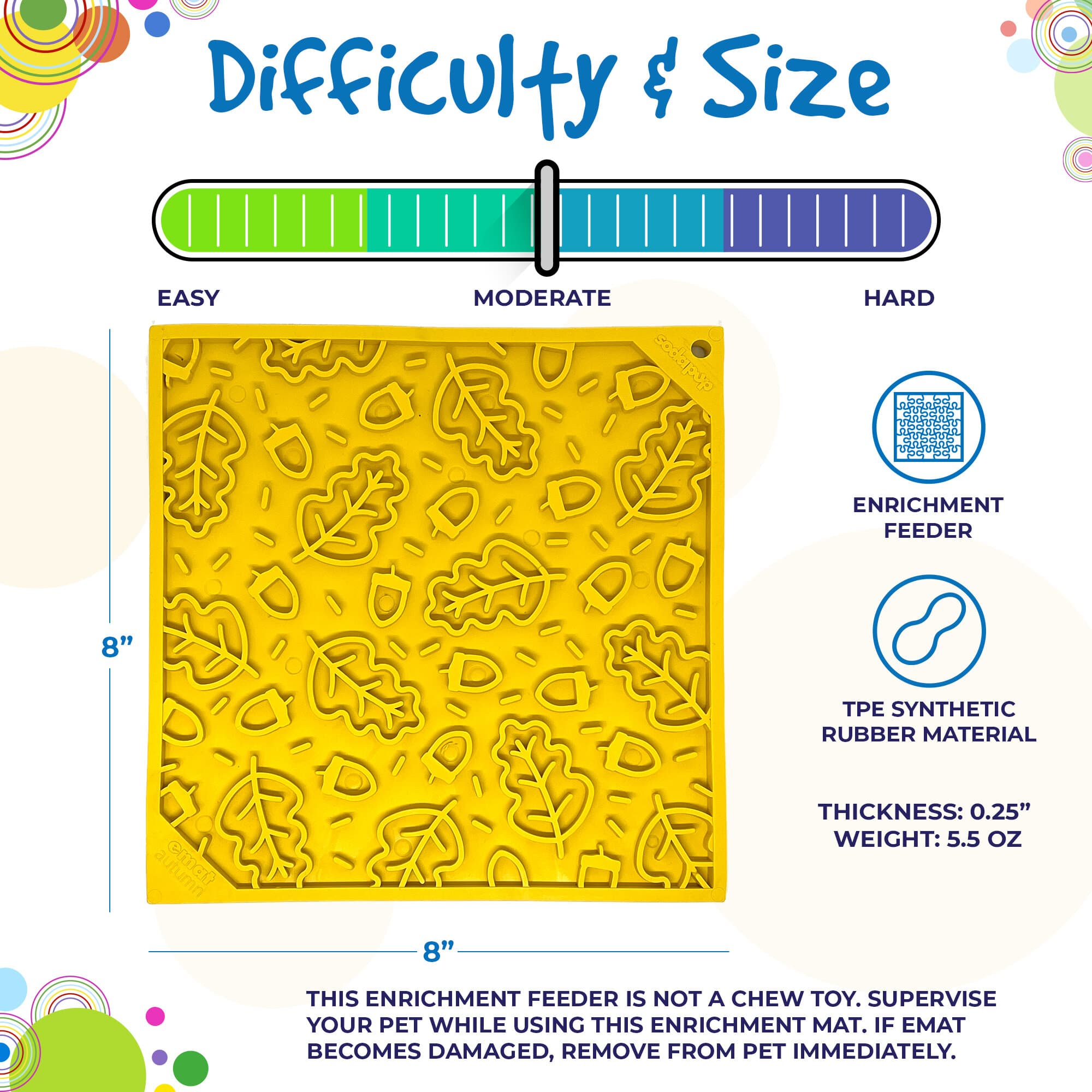 Autumn eMat - Enrichment Lick Mat For Dogs | Fall Leaves Design | SodaPup