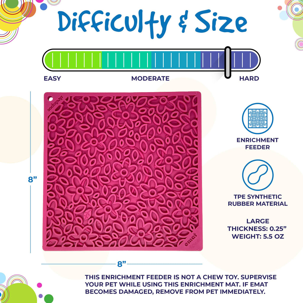 Flower Power emat - Enrichment Lick Mat for Dogs | Flower Design | USA Made