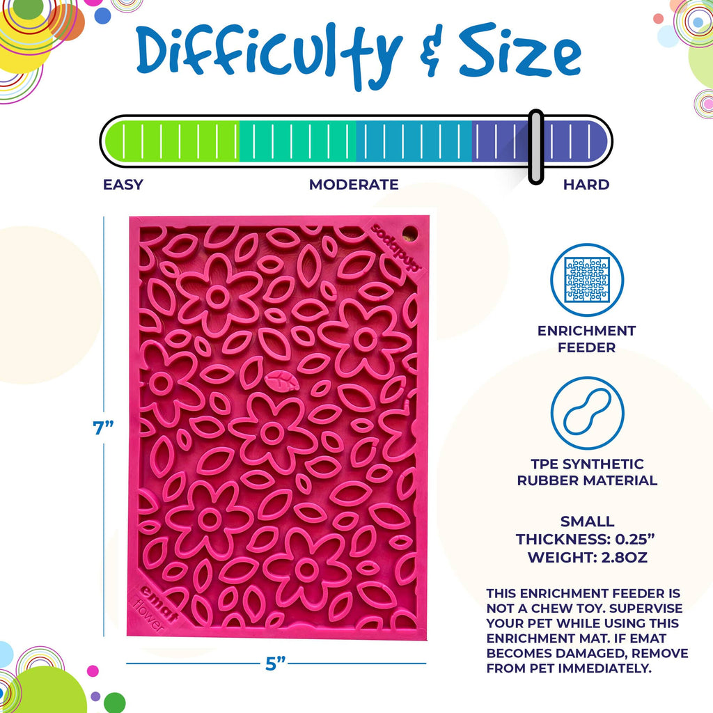 Flower Power emat - Enrichment Lick Mat for Dogs | Flower Design | USA Made