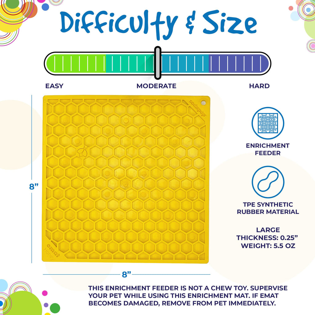 Honeycomb eMat - Enrichment Lick Mat for Dogs | eMat Enrichment Toy for Anxiety Relief | SodaPup