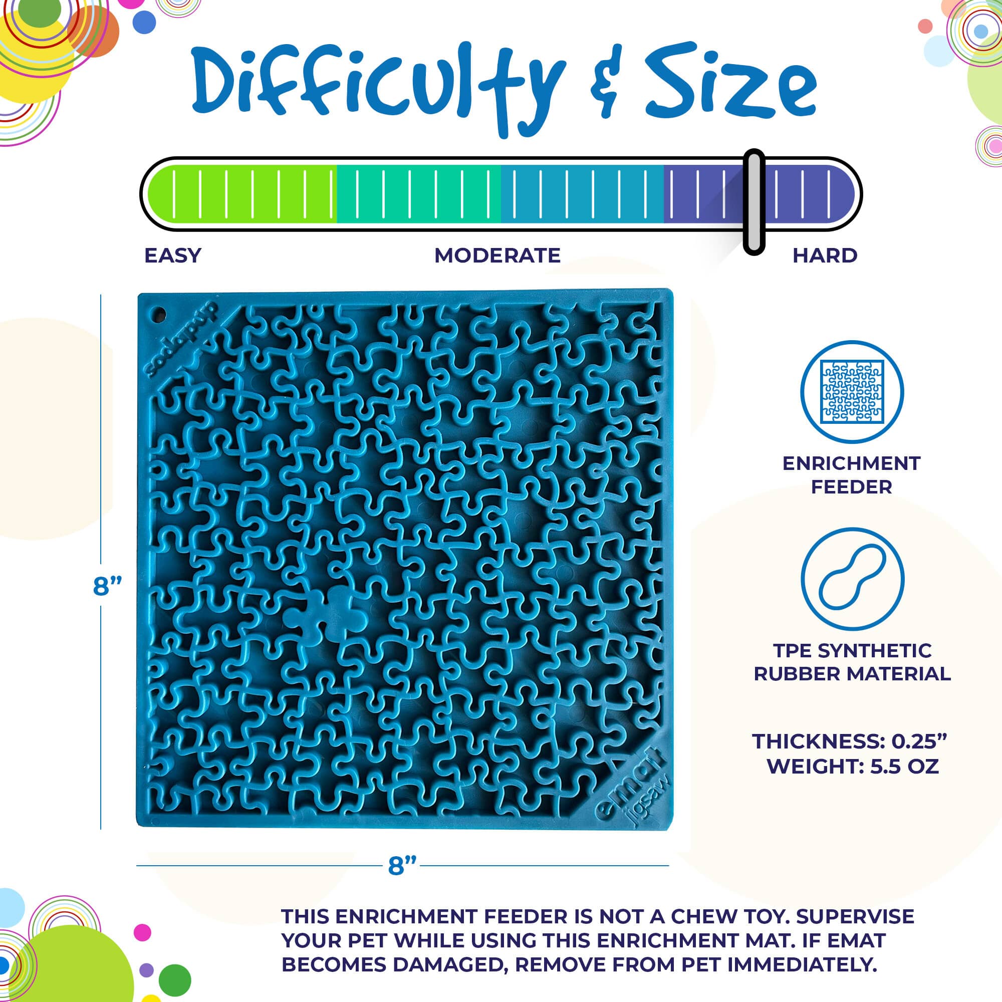 Jigsaw Puzzle eMat - Enrichment Lick Mat for Dogs | eMat Enrichment Toy for Anxiety Relief | USA Made