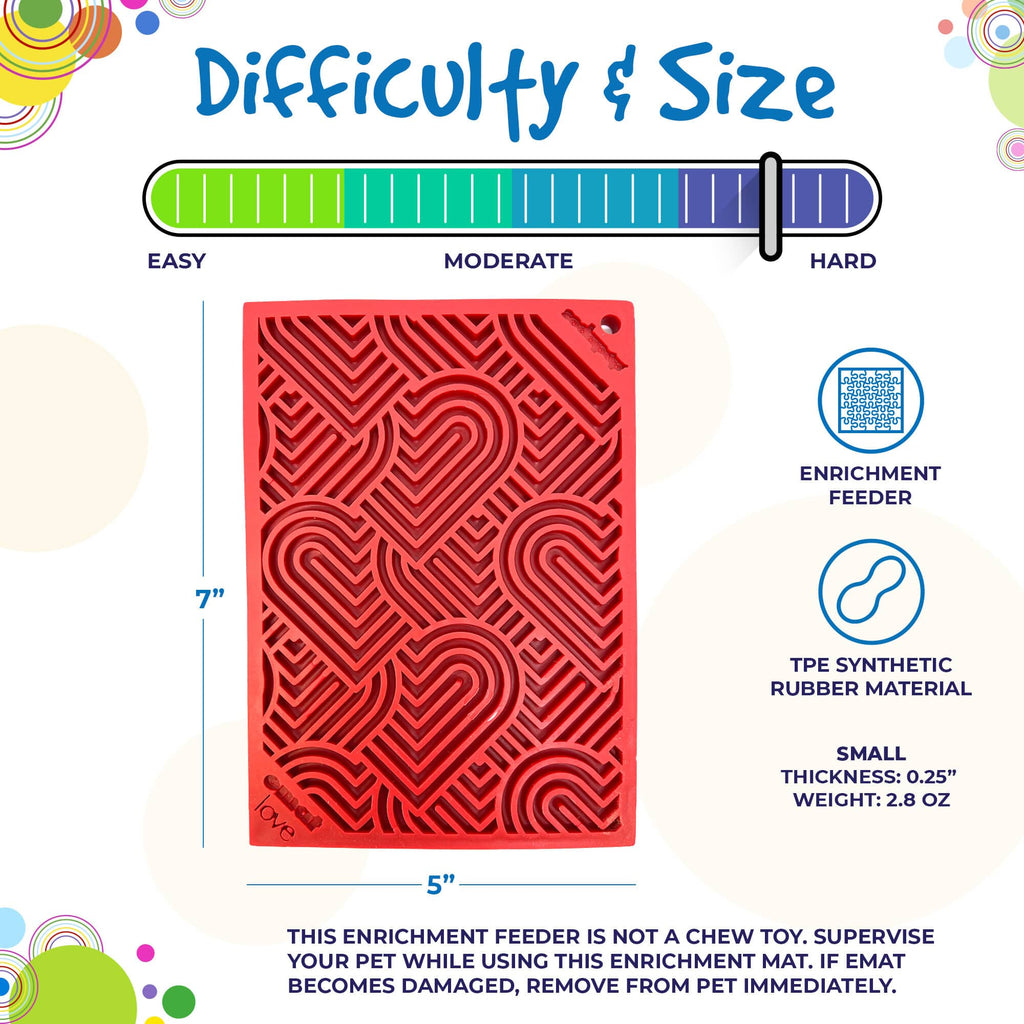 Love eMat - Enrichment Lick Mat for Dogs | Heart Design | SodaPup