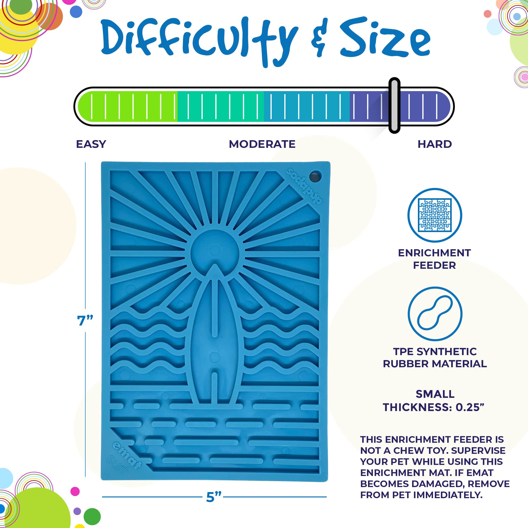 Surf's Up eMat - Small Lickmat for Dogs | Beach-Themed Design | SodaPup