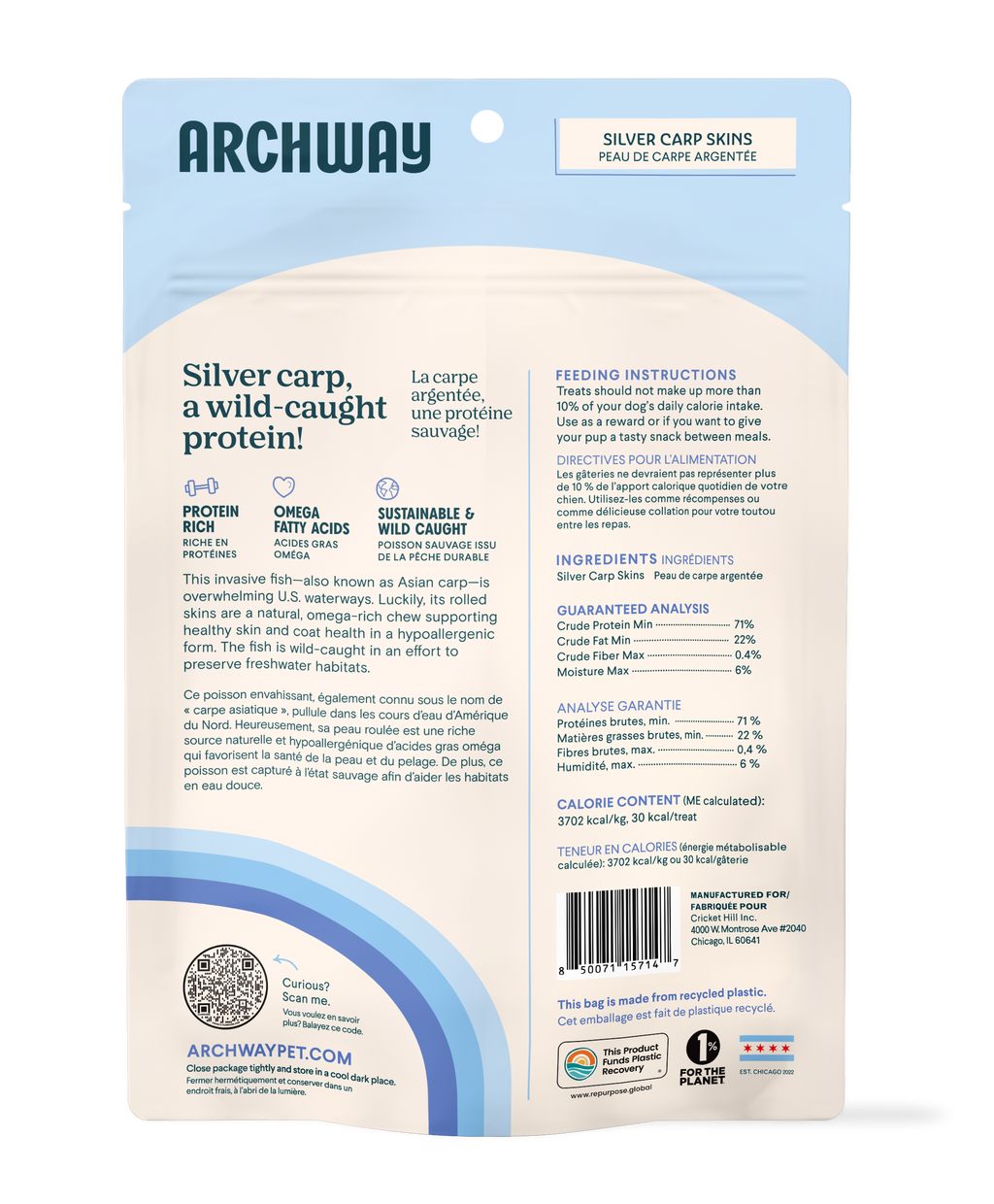 Archway Sustainable Fish Skin Rolls For Dogs