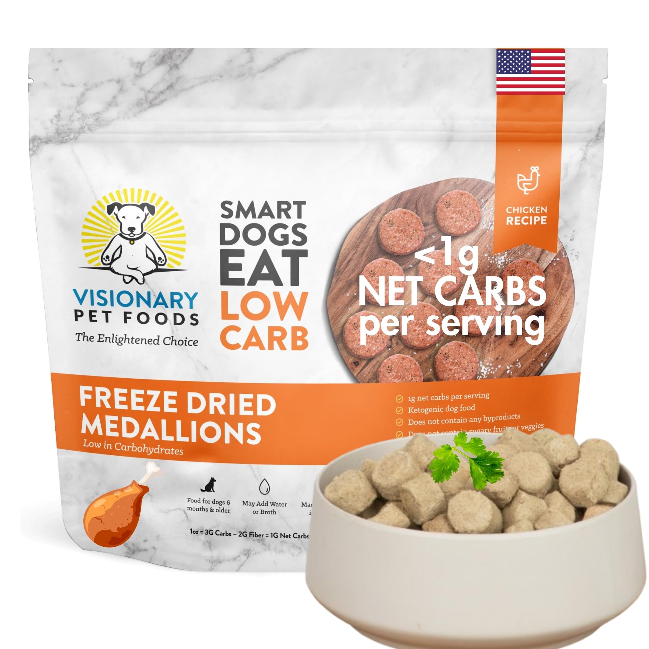 Freeze-Dried Chicken Dog Food – High-Protein, Grain-Free Keto Recipe | 25oz Bag