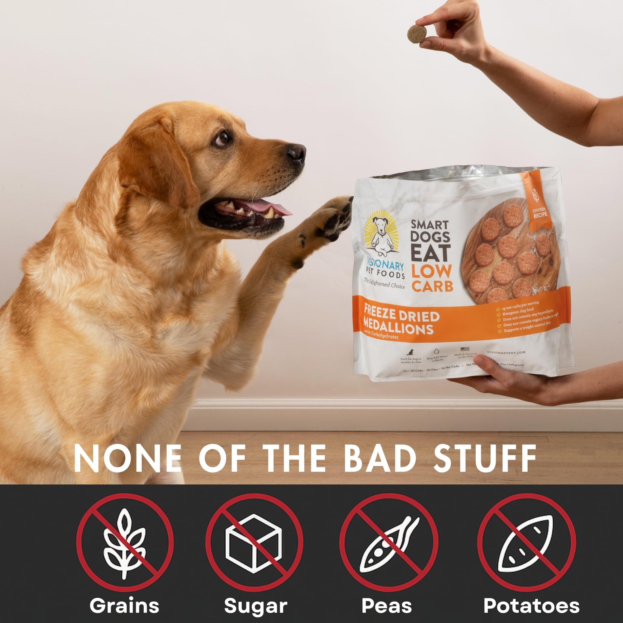 Freeze-Dried Chicken Dog Food – High-Protein, Grain-Free Keto Recipe | 25oz Bag