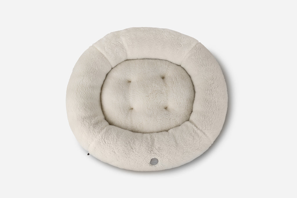 Chester & Lee | Furry Beige Donut Dog Bed