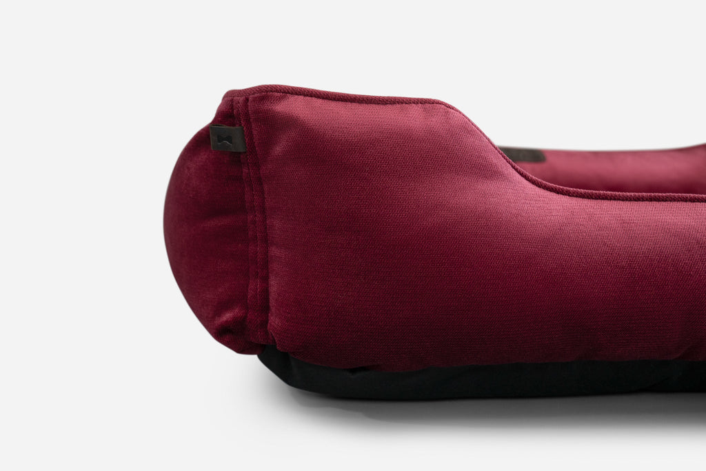 Chester & Lee | Vibrant Velvet Sleeper Dog Bed Wine