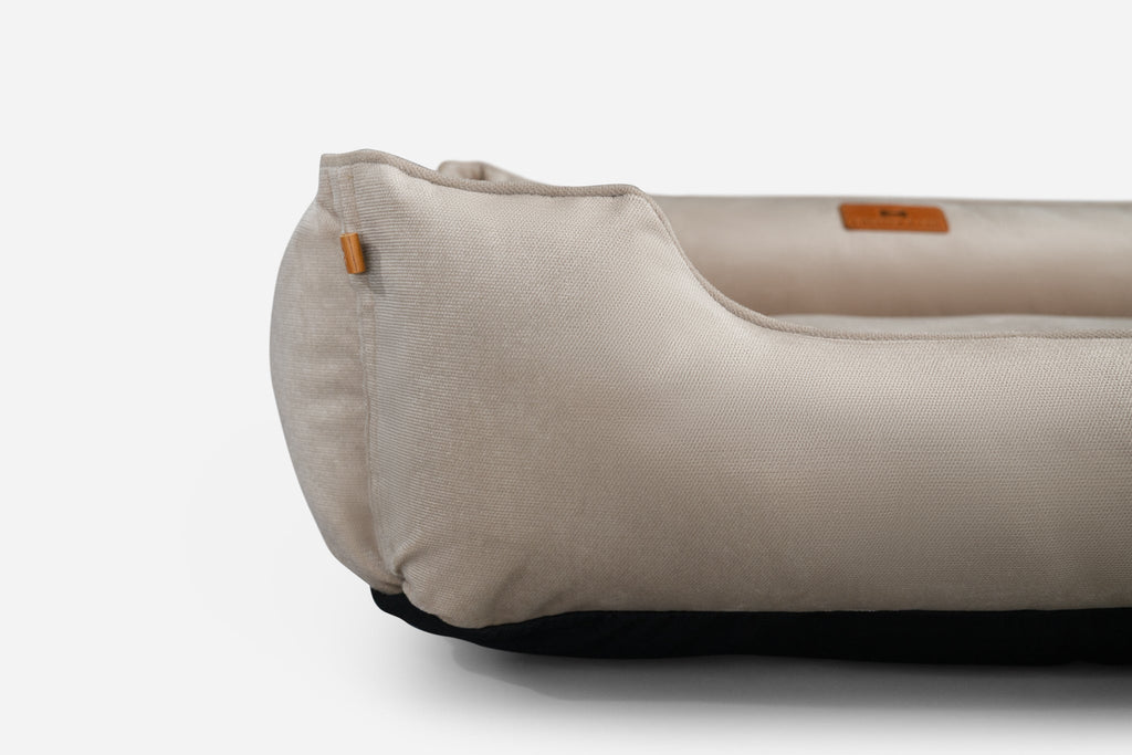 Chester & Lee | Classic Velvet Sleeper Dog Bed Beige