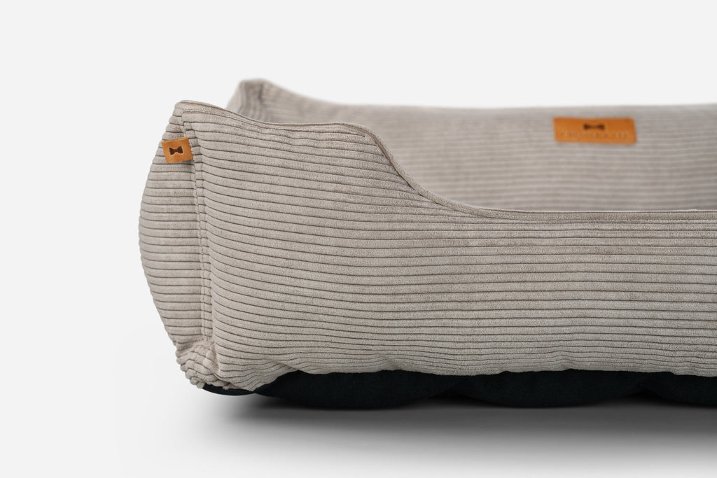 Chester & Lee | Fancy Corduroy Sleeper Dog Bed Taupe