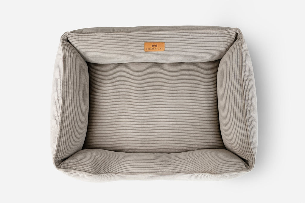 Chester & Lee | Fancy Corduroy Sleeper Dog Bed Taupe