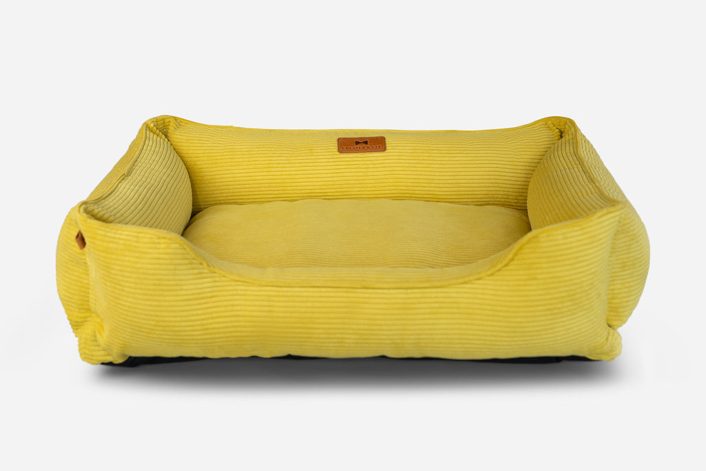 Chester & Lee | Fancy Corduroy Sleeper Dog Bed Sunny Yellow