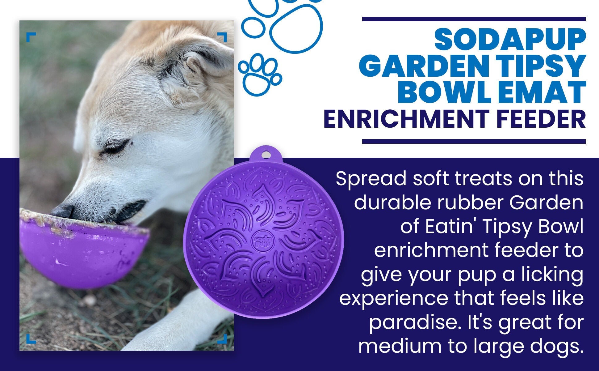 Garden of Eatin' Tipsy Bowl - Wobble Lick Mat for Dogs | USA Made