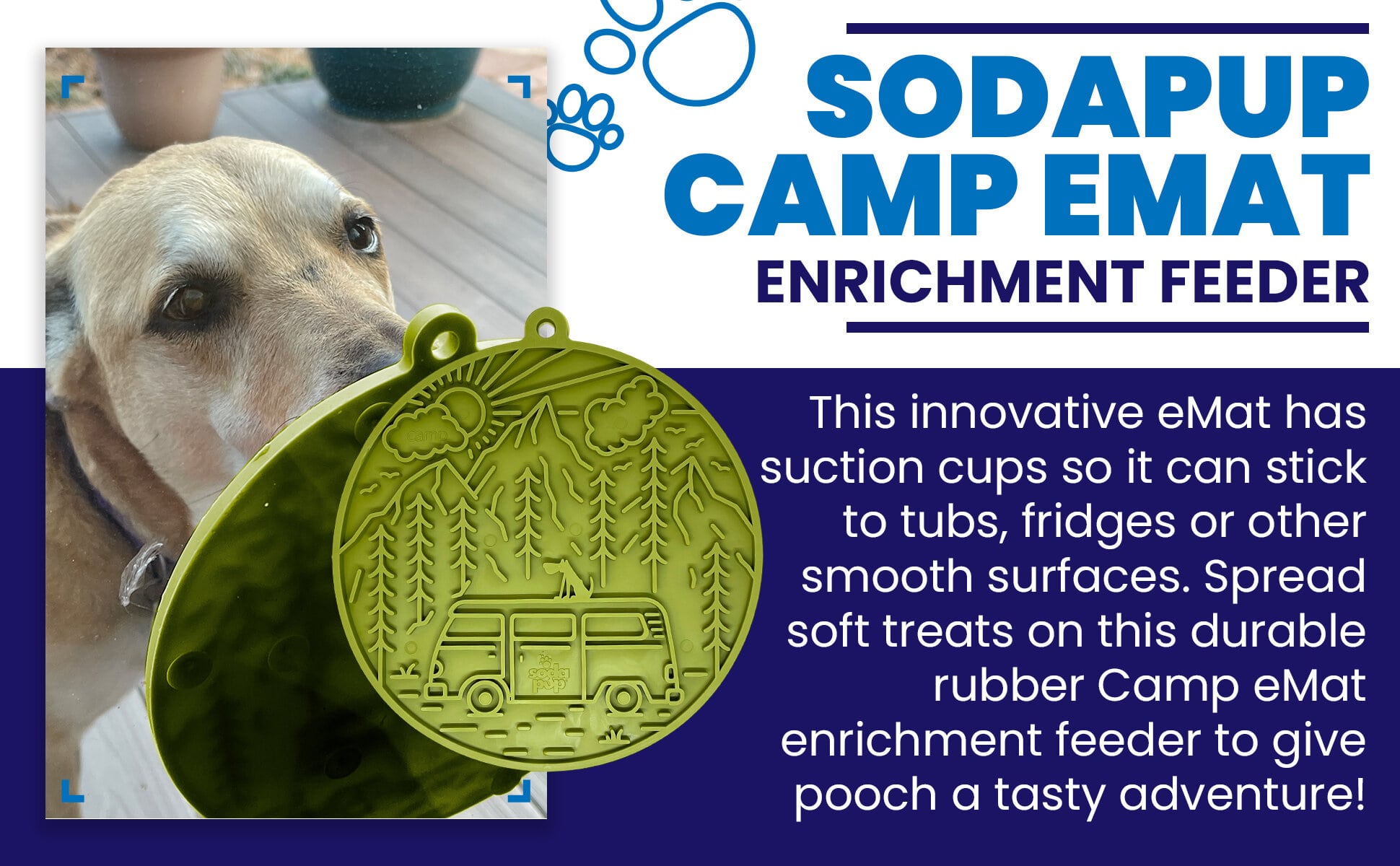 Camp eMat - Enrichment Lick Mat For Dogs - with Suction Cups | Retro Van Design | USA Made