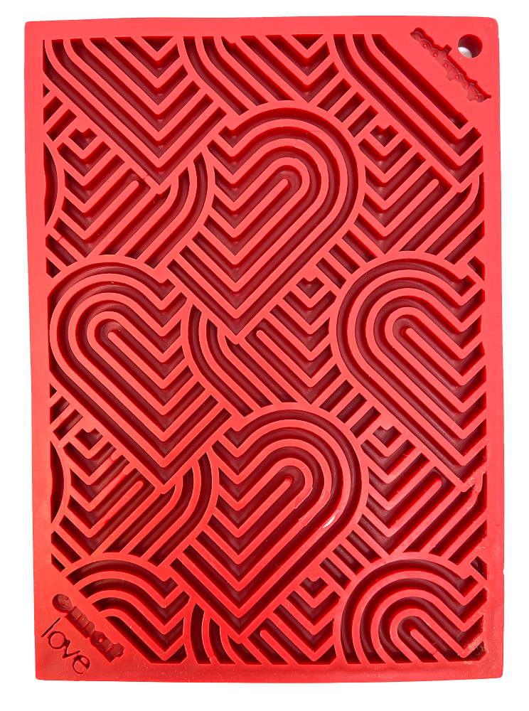 Love eMat - Enrichment Lick Mat for Dogs | Heart Design | SodaPup