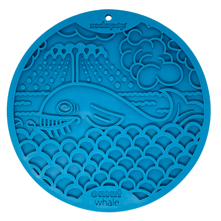 Whale eMat - Enrichment Lick Mat for Dogs - with Suction Cups | Whale Design | USA Made