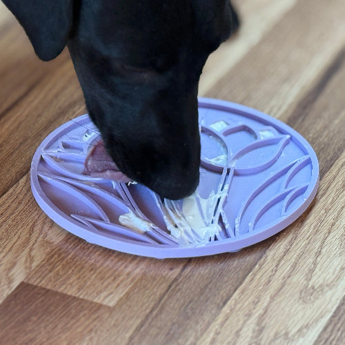 Tulip Design eMat - Enrichment Lick Mat For Dogs - With Suction Cups | USA Made