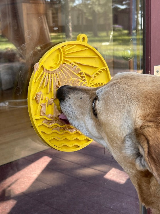 Sun n' Sea eMat - Enrichment Lick Mat For Dogs - With Suction Cups - Beach Design | USA Made