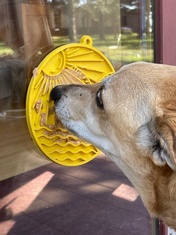 Sun n' Sea eMat - Enrichment Lick Mat For Dogs - With Suction Cups - Beach Design | USA Made