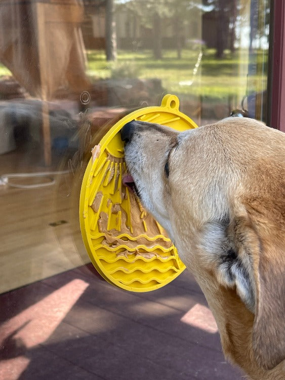 Sun n' Sea eMat - Enrichment Lick Mat For Dogs - With Suction Cups - Beach Design | USA Made