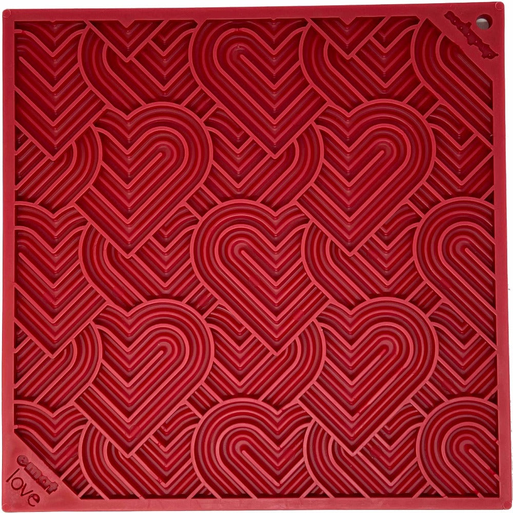 Love eMat - Enrichment Lick Mat for Dogs | Heart Design | SodaPup