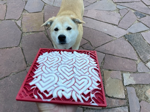 Love eMat - Enrichment Lick Mat for Dogs | Heart Design | SodaPup