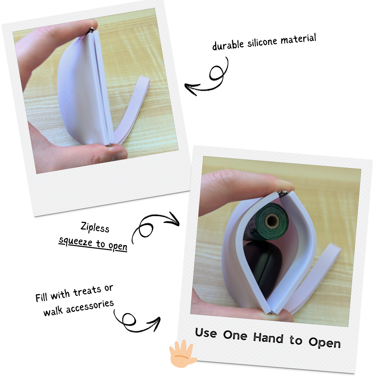 Up Dog Shop Silicone Dog Treat Training Pouch – One-Hand Squeeze Opening