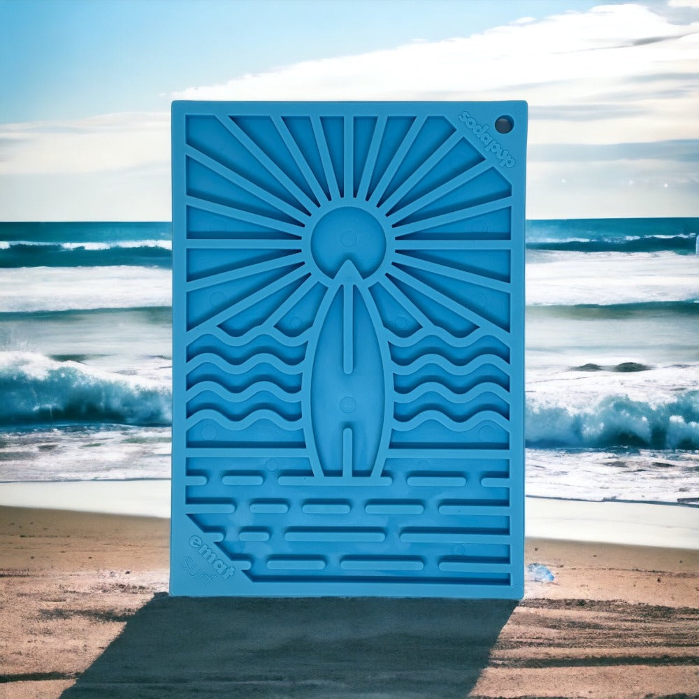 Surf's Up eMat - Small Lickmat for Dogs | Beach-Themed Design | SodaPup