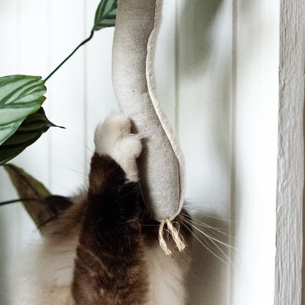 Boba & Vespa Snake Toy for Cats in Cotton with Buckwheat Crinkles and Organic Catnip