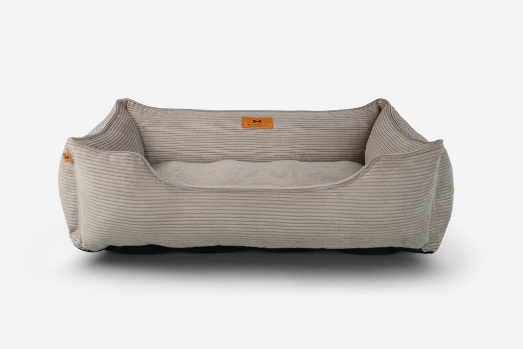 Chester & Lee | Fancy Corduroy Sleeper Dog Bed Taupe