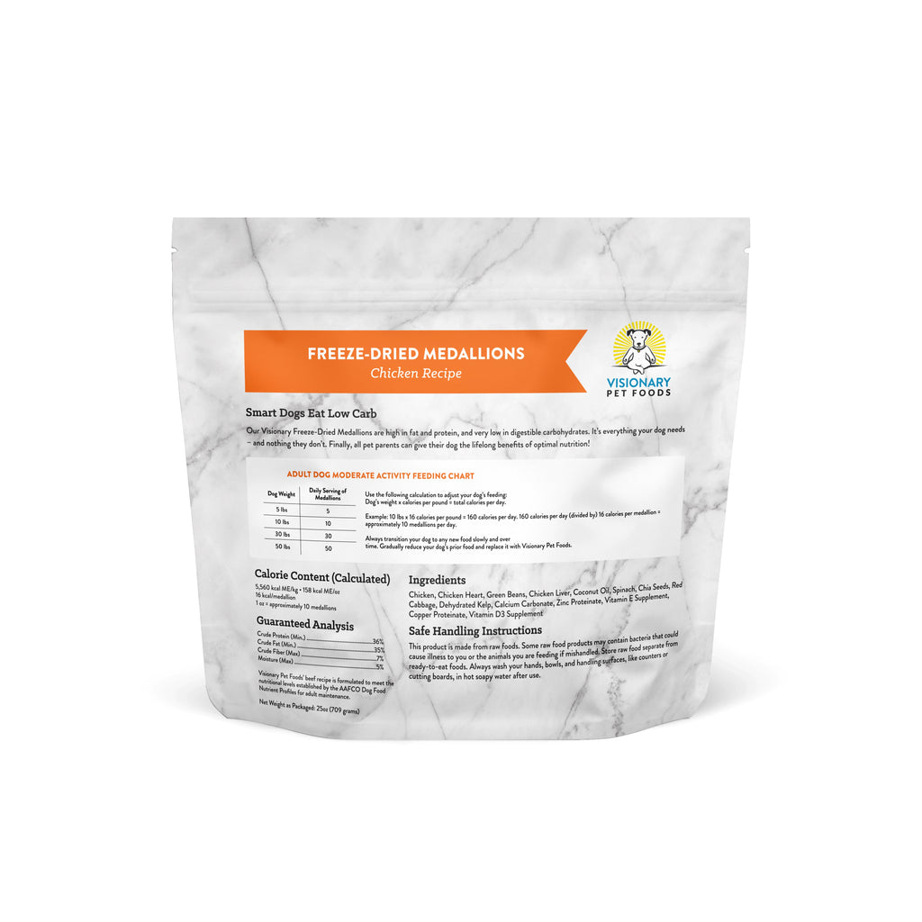 Freeze-Dried Chicken Dog Food – High-Protein, Grain-Free Keto Recipe | 25oz Bag