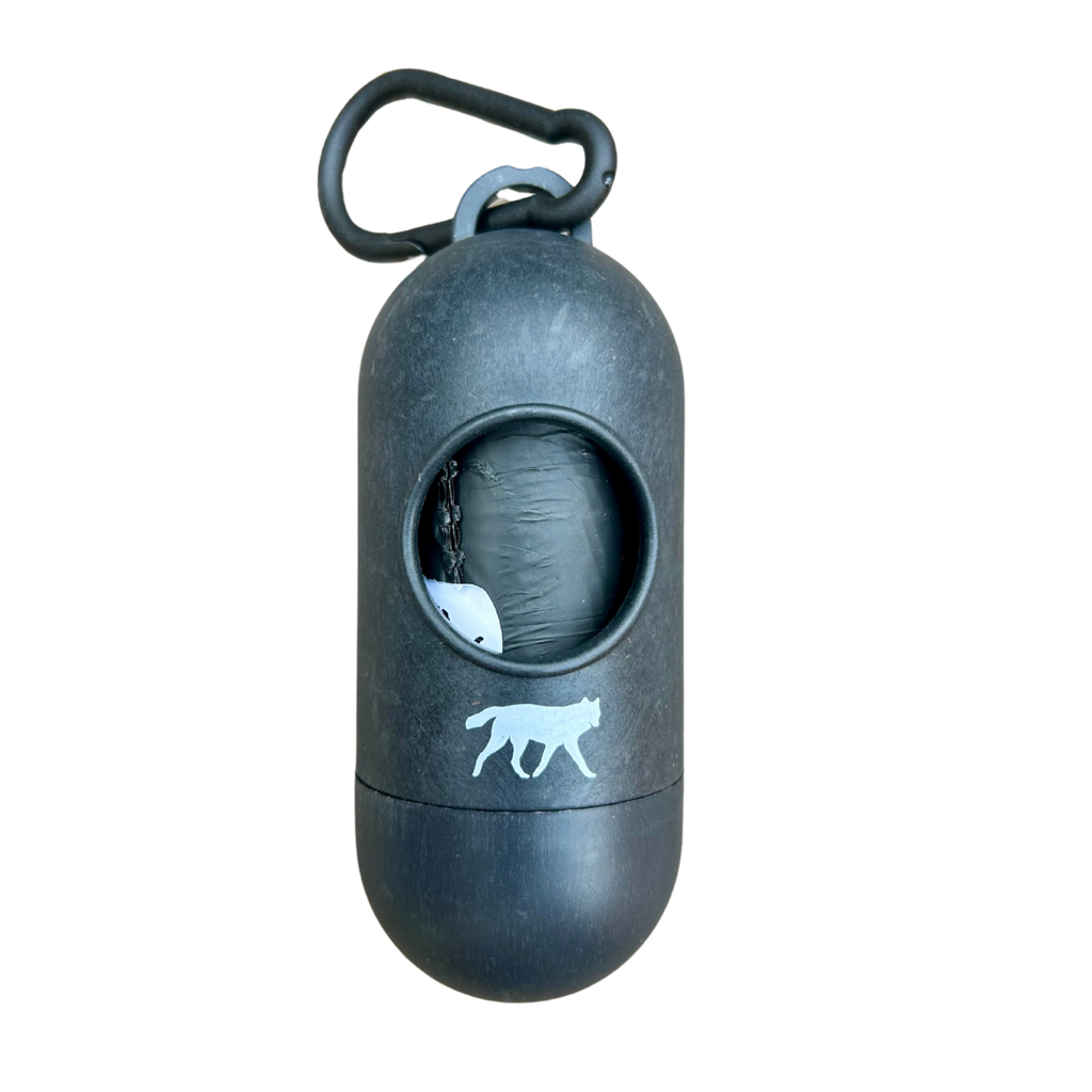 Bamboo poop bag dispenser + compostable roll