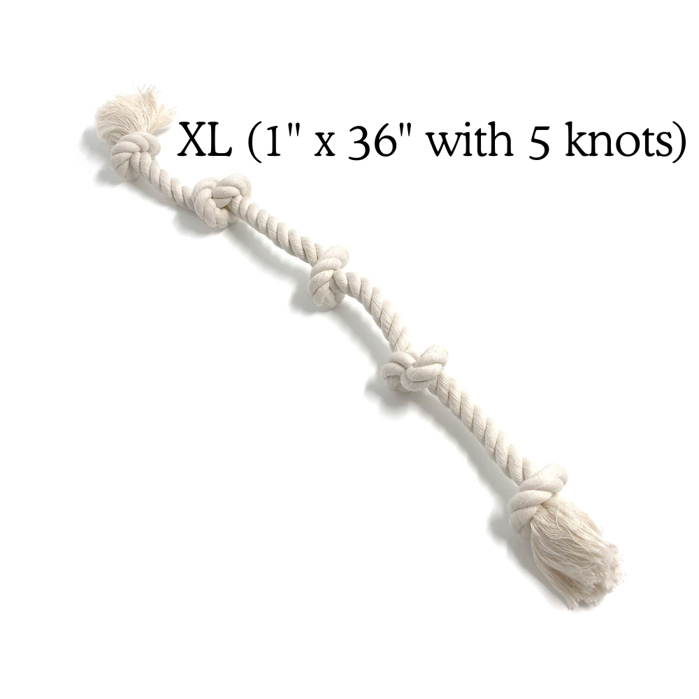 Boba & Vespa 100% Organic Cotton Rope Dog Toy - 5 Sizes